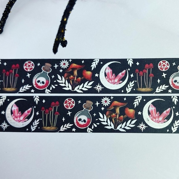 Witch Craft, Halloween, Silver Moon, Potions, Washi Tape, 1 Roll - Picture 3 of 10